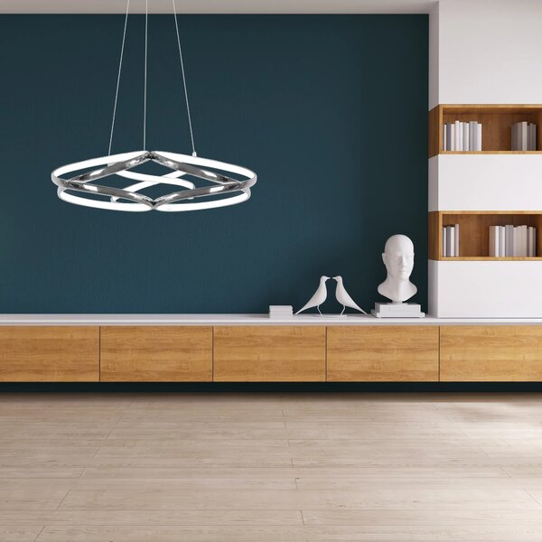 Μοντέρνο φωτιστικό οροφής LED + PILOT APP795-CP Flat Chrome