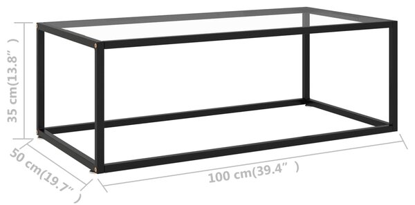 VidaXL Τραπεζάκι Σαλονιού Μαύρο 100 x 50 x 35 εκ. με Ψημένο Γυαλί