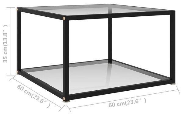 VidaXL Τραπεζάκι Σαλονιού Διαφανές 60 x 60 x 35 εκ. από Ψημένο Γυαλί