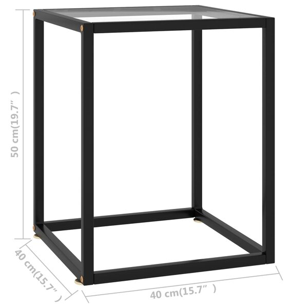 VidaXL Τραπεζάκι Σαλονιού Μαύρο 40 x 40 x 50 εκ. με Ψημένο Γυαλί