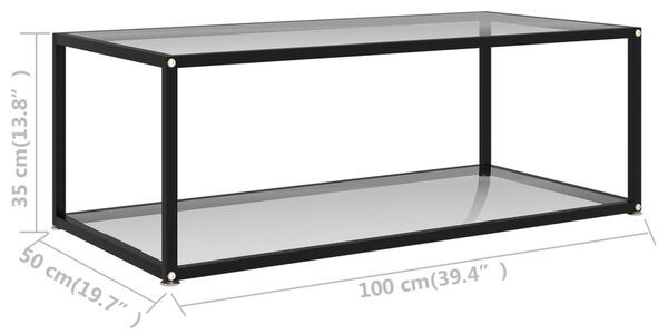 VidaXL Τραπεζάκι Σαλονιού Διαφανές 100 x 50 x 35 εκ. από Ψημένο Γυαλί