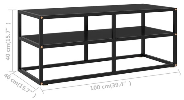 VidaXL Έπιπλο Τηλεόρασης με Μαύρο Γυαλί 100 x 40 x 40 εκ