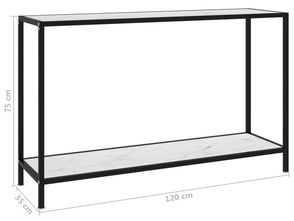 VidaXL Τραπέζι Κονσόλα Λευκό 120 x 35 x 75 εκ. από Ψημένο Γυαλί