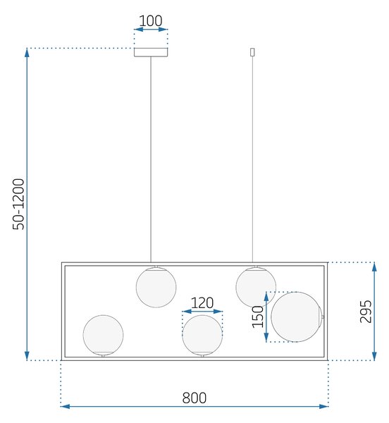 APP1020-5CP Χρυσό Κρεμαστό Φωτιστικό
