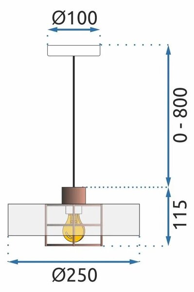 APP1246-1CP Κρεμαστό φωτιστικό Μαύρο-Ροζ Χρυσό