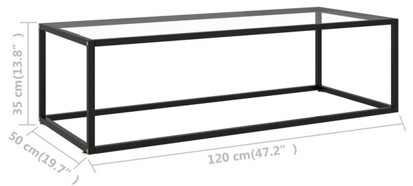 VidaXL Τραπεζάκι Σαλονιού Μαύρο 120 x 50 x 35 εκ. με Ψημένο Γυαλί