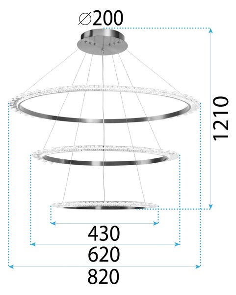 ΦΩΤΙΣΤΙΚΟ ΟΡΟΦΗΣ CRYSTAL LED APP1609-3C GOLD