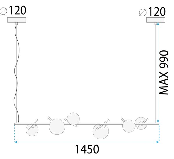 Κρεμαστό φωτιστικό APP1664-6CP Gold