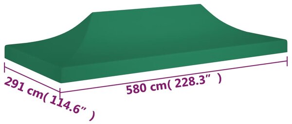 VidaXL Κάλυμμα Τέντας Εκδηλώσεων Πράσινο 6 x 3 μ. 270 γρ/μ²