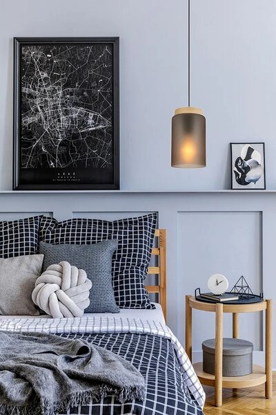 Κρεμαστό φωτιστικό APP1810-1CP Frosted Grey