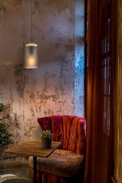 Κρεμαστό φωτιστικό APP1810-1CP Frosted Grey