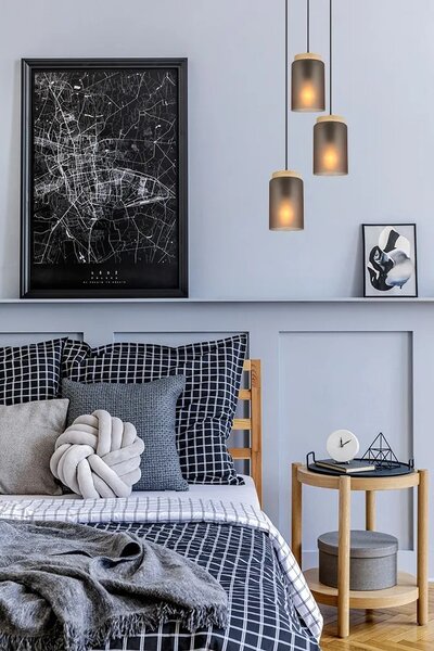 Κρεμαστό φωτιστικό APP1811-3CPR Frosted Grey