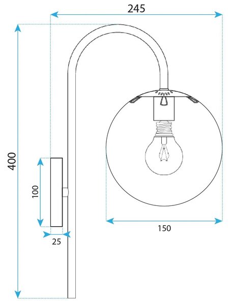 Φωτιστικό τοίχου G092-1W Chrome