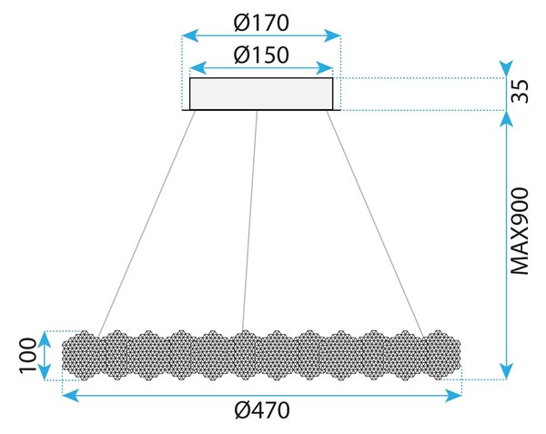 Λάμπα LED MS016-CP Chrome 47cm
