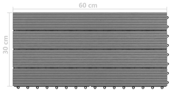 VidaXL Πλακάκια Deck 6 τεμ. Μαύρα 60 x 30 εκ. 1,08 μ² από WPC