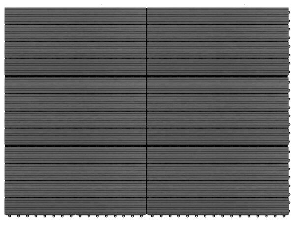 VidaXL Πλακάκια Deck 6 τεμ. Μαύρα 60 x 30 εκ. 1,08 μ² από WPC