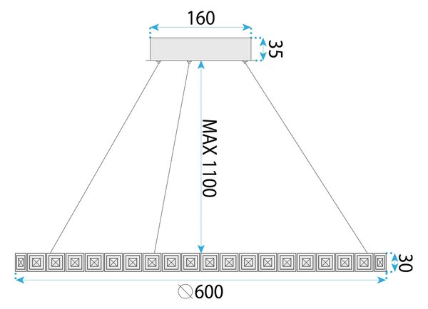 Λάμπα LED MS009-CP ROSE GOLD 59cm