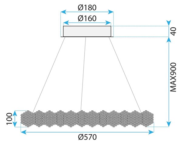 Λάμπα LED MS017-CP Chrome 57cm