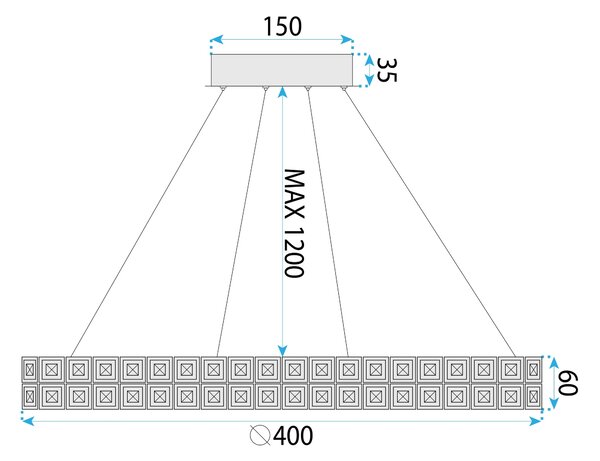 Λάμπα LED MS004-CP 40cm CHROME