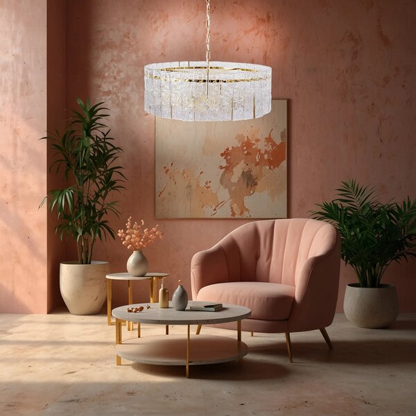 Κρεμαστό φωτιστικό με κρύσταλλα APP1779-CP 60CM Gold