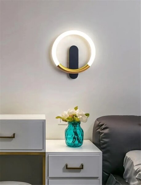 ΦΩΤΙΣΤΙΚΟ ΤΟΙΧΟΥ LED LHJ068-W C BRUSH GOLD/BLACK