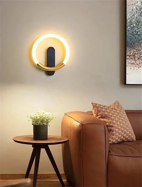 ΦΩΤΙΣΤΙΚΟ ΤΟΙΧΟΥ LED LHJ068-W C BRUSH GOLD/BLACK