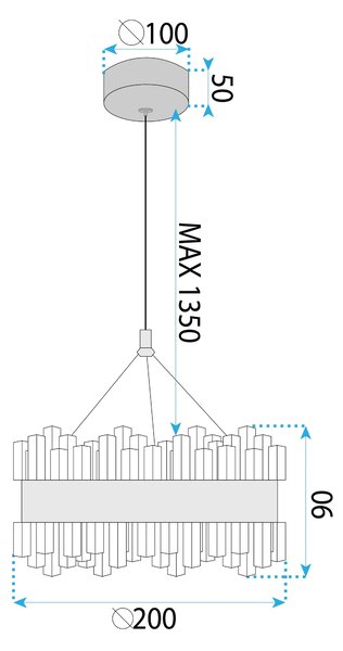 Κρυστάλλινο Κρεμαστό Φωτιστικό LED LHJ099-CP GOLD