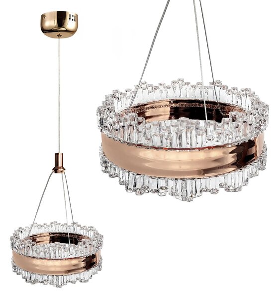 Κρυστάλλινο Κρεμαστό Φωτιστικό LED LHJ099-CP GOLD