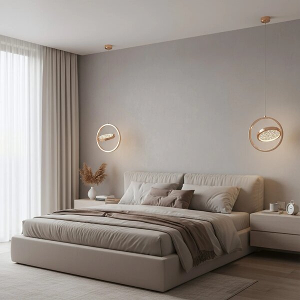 Κρυστάλλινο Κρεμαστό Φωτιστικό LHJ106-1CP LIGHT ROSE GOLD