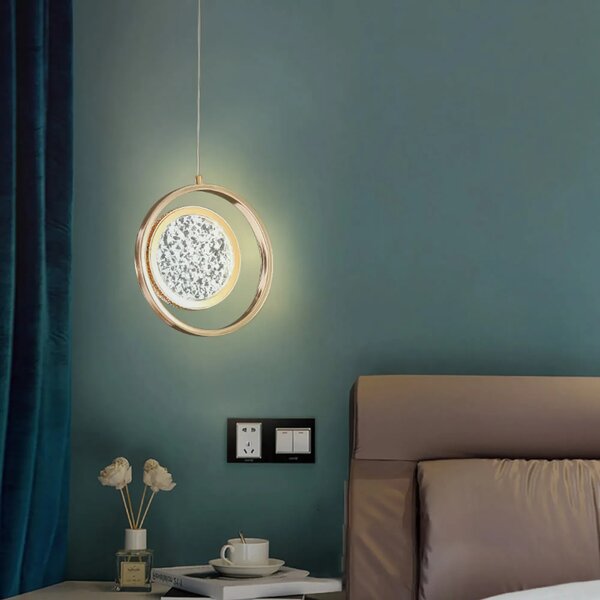 Κρυστάλλινο Κρεμαστό Φωτιστικό LHJ106-1CP LIGHT ROSE GOLD