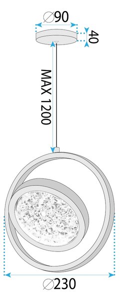 Κρυστάλλινο Κρεμαστό Φωτιστικό LHJ106-1CP LIGHT ROSE GOLD