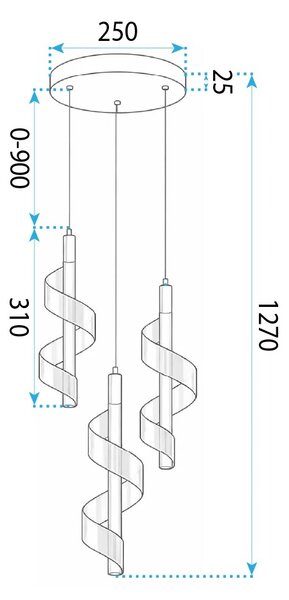 ΚΡΕΜΑΣΤΟ ΦΩΤΙΣΤΙΚΟ ΟΡΟΦΗΣ LED G178-3CP GOLD