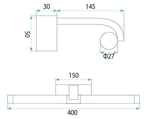 Επιτοίχο φωτιστικό μπάνιου LED APP1887-1W 40cm BLACK