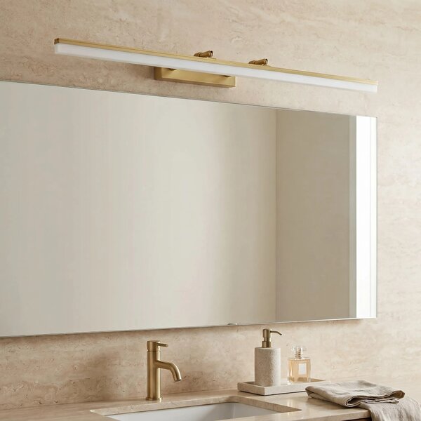 Επιτοίχο φωτιστικό μπάνιου LED APP1877-1W 80cm BRUSH GOLD