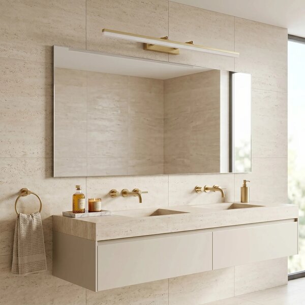 Επιτοίχο φωτιστικό μπάνιου LED APP1877-1W 80cm BRUSH GOLD