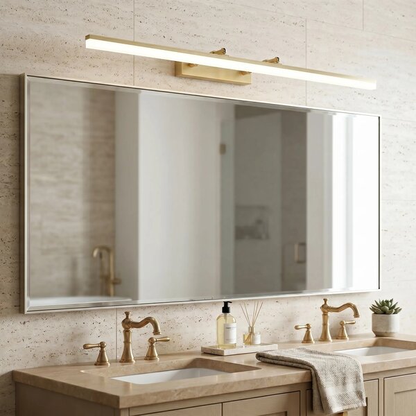 Επιτοίχο φωτιστικό μπάνιου LED APP1877-1W 80cm BRUSH GOLD