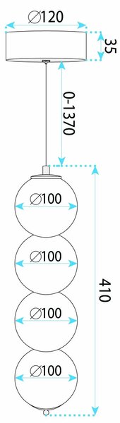 Κρεμαστό φωτιστικό οροφής LED LHJ118-4CP ματ χρυσό