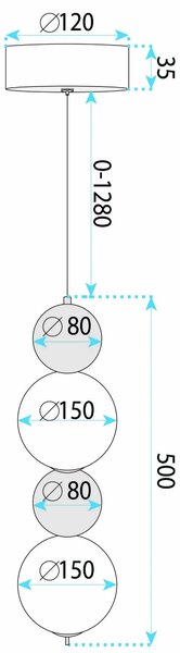 Κρεμαστό φωτιστικό οροφής LED LHJ116-2CP ματ χρυσό