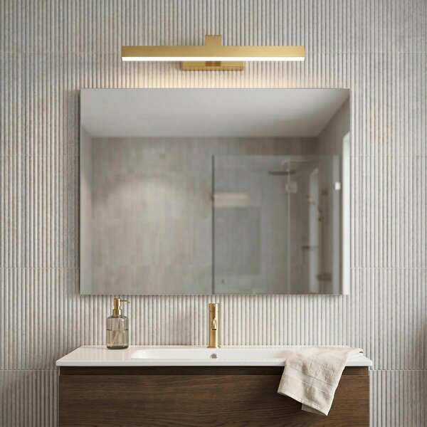 Επιτοίχο φωτιστικό μπάνιου LED SWE007-1W 43cm BRUSH GOLD