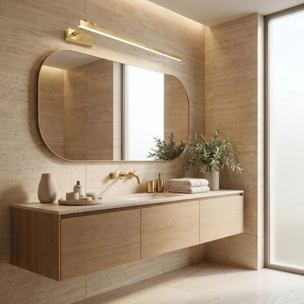 Επιτοίχο φωτιστικό μπάνιου LED SWE033-1W 80cm BRUSH GOLD