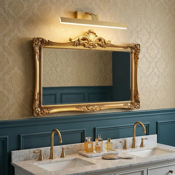 Επιτοίχο φωτιστικό μπάνιου LED SWE007-1W 43cm BRUSH GOLD