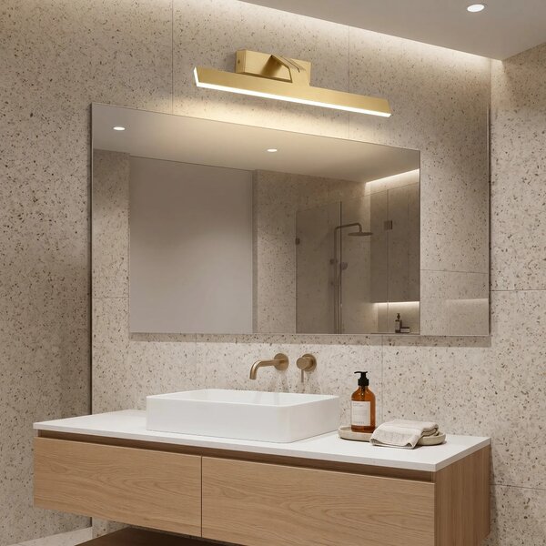 Επιτοίχο φωτιστικό μπάνιου LED SWE007-1W 43cm BRUSH GOLD