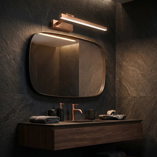 Επιτοίχο φωτιστικό μπάνιου LED SWE037-1W 40cm BRUSH COPPER