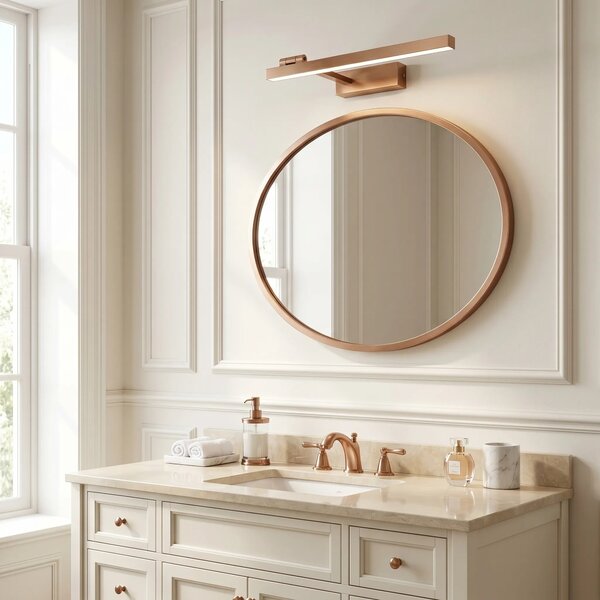 Επιτοίχο φωτιστικό μπάνιου LED SWE037-1W 40cm BRUSH COPPER