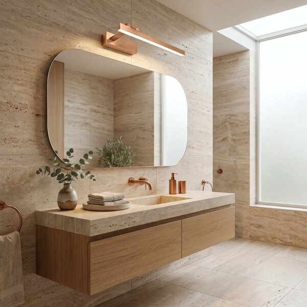 Επιτοίχο φωτιστικό μπάνιου LED SWE037-1W 40cm BRUSH COPPER