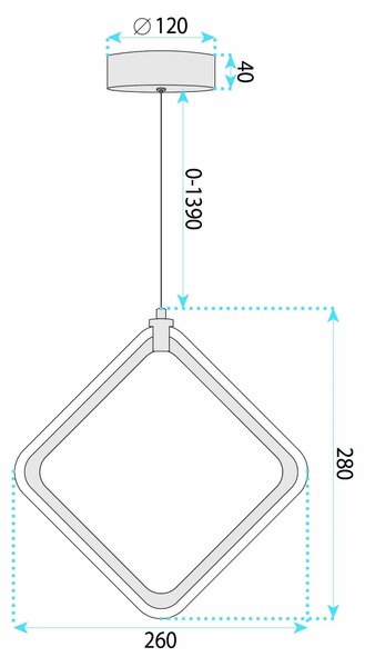 Κρεμαστό φωτιστικό οροφής LED LHJ127-W Χρώμιο