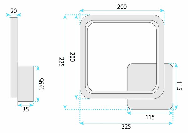Φωτιστικό τοίχου LED LHJ122-W Μαύρο