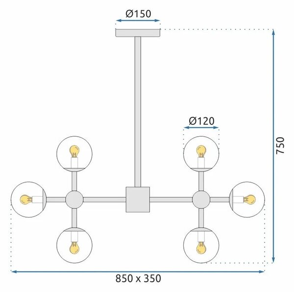 Κρεμαστό φωτιστικό οροφής 8 μπάλες APP269-8C