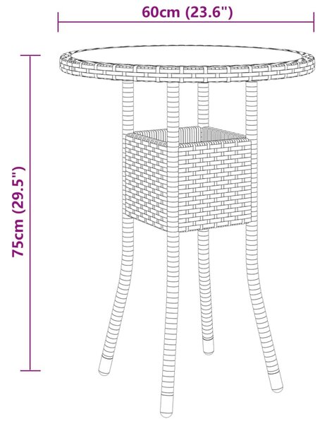 VidaXL Σετ Τραπεζαρίας Κήπου 3 Τεμαχίων Καφέ από Συνθετικό Ρατάν