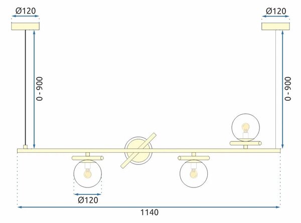Κρεμαστό φωτιστικό APP1665-4CP Gold
